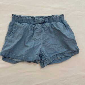 Carters Kids Chambray Ruffle Waist Shorts 8/8A Light Blue